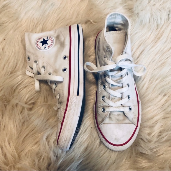 high top white converse size 5
